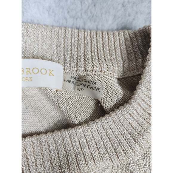 Ramy Brook Women's Metallic Gold Sparkly Cold Shoulder Long Sleeve Top Size‎ XS - Picture 9 of 11